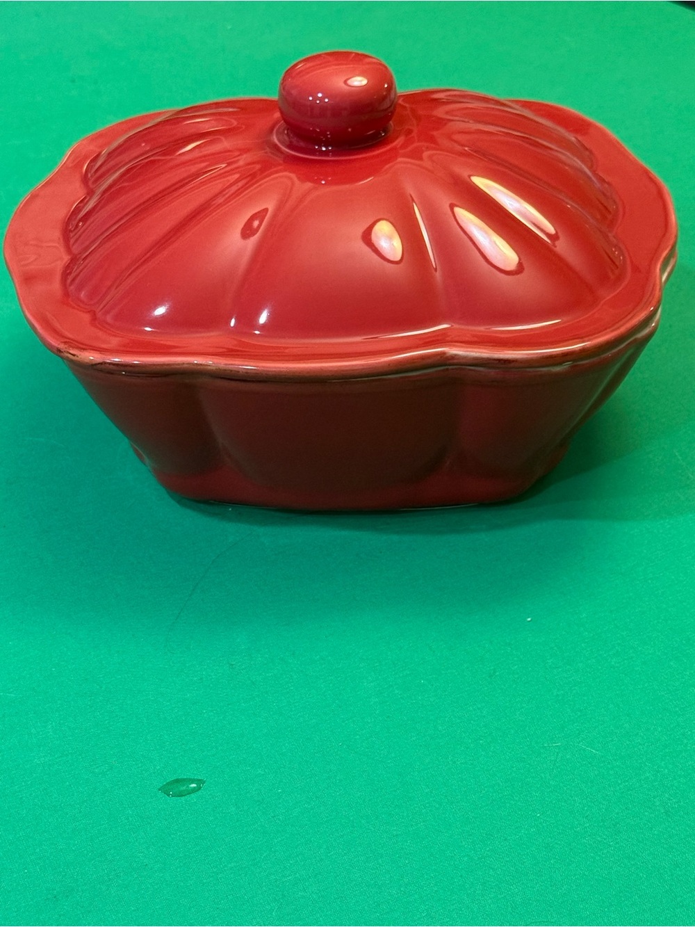 Vietri Red Glazed Ceramic Covered Casserole